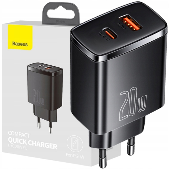 Baseus Cube Fast Charger C+U 20W EU